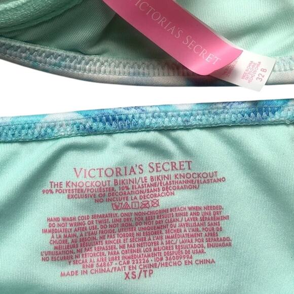 Victoria’s Secret Blue Watercolor String Bikini Strapless Top 32B XS - Picture 5 of 6